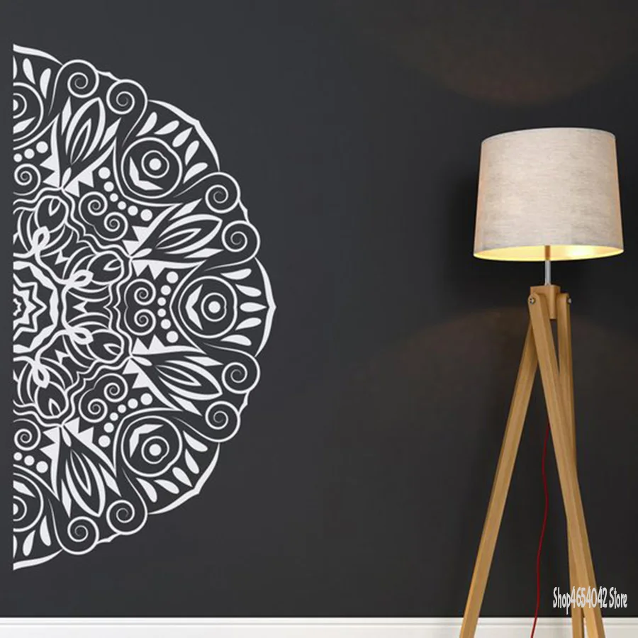 

Half Mandala Wall Decal Headboard Master Home Bedroom Wall Stickers Removable Boho Hippie Bohemian Living Room Decor C59