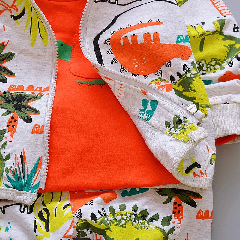 Neon Color Dino Track Suit 3 Pcs Set