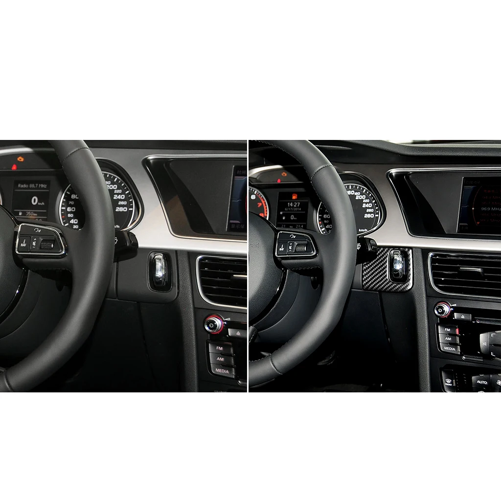 Автомобильные аксессуары для Audi A4 B8 A5 8T S5 2008 2009 2010 2011 2012 2013 углеродного волокна запуска двигателя ключевого кадра накладка