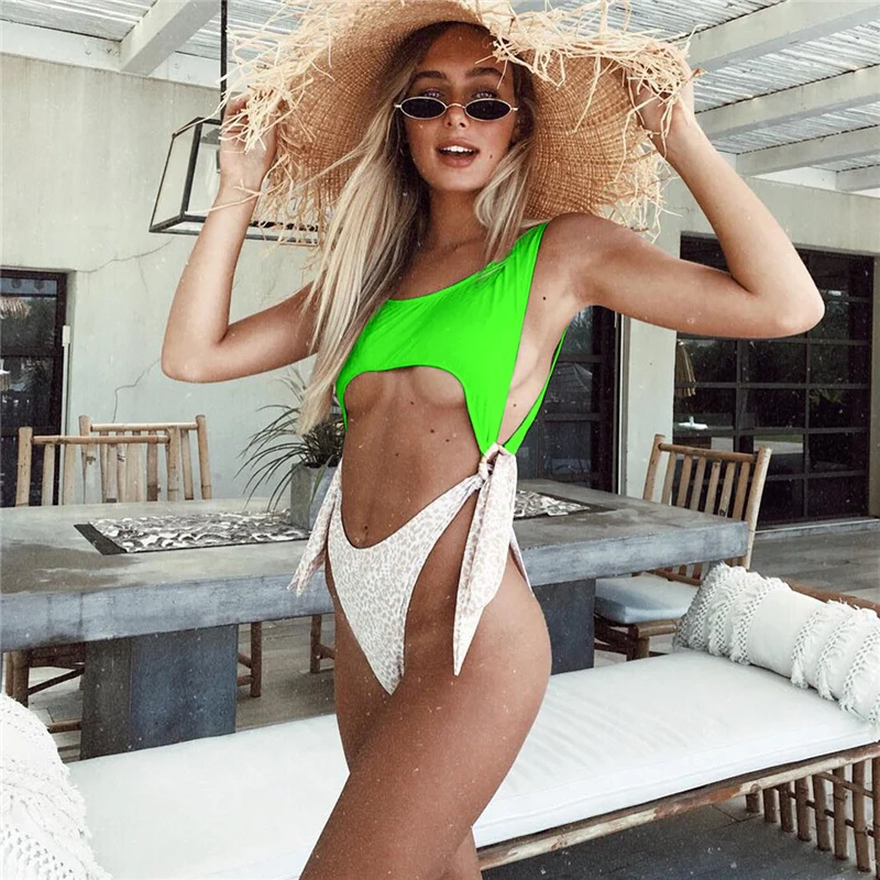

Women One-piece Swimsuit Bandage Hollow out Body Swimwear Push Up Monokini Ladies Fashion Bathing Suit Bikini Beachwear