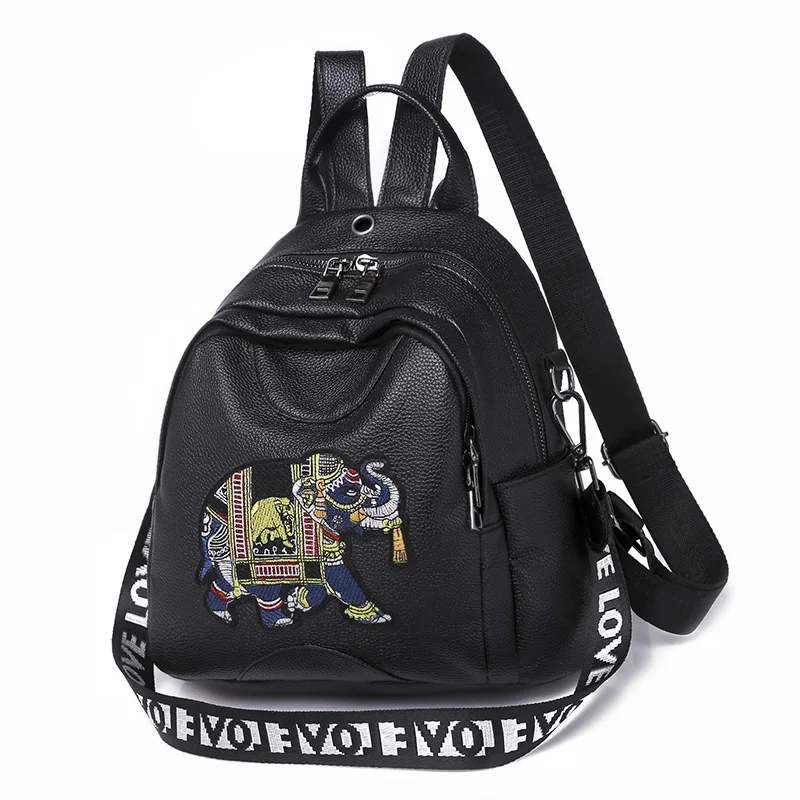  2018 new fashion elephant backpack leather high quality school bag shoulder bag for youth bags leat - 32886310498