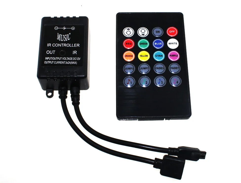 C25 LED Music IR Controller 20key Remote Sound Sensor withut battery For 3528 5050 RGB LED