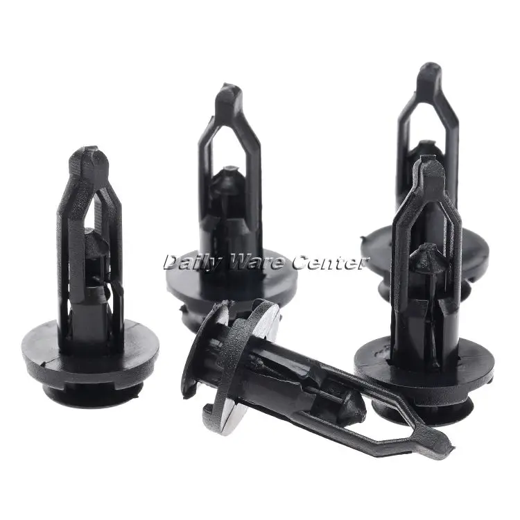 50Pc Auto Bumper Fastener Clips Fit 9mm Hole Push Type Bumper Fender