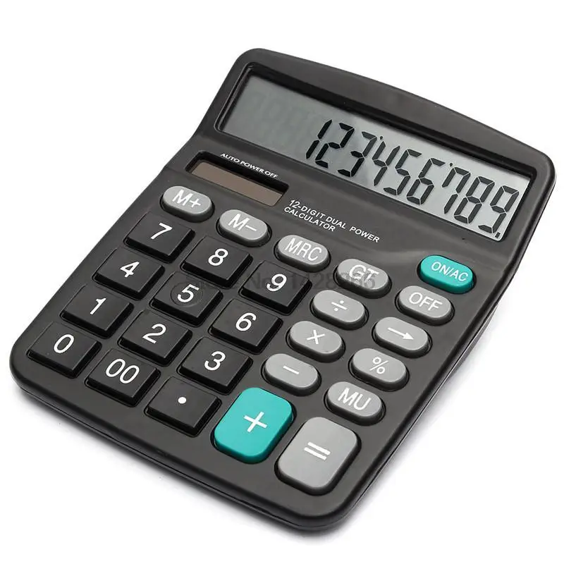 New Arrival Portable Office Commercial Tool Battery or Solar 2in1 Powered 12 Digit Electronic font b