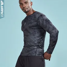 Мужские спортивные компрессионные футболки с длинным рукавом быстросохнущие Лоскутные дышащие фитнес майки для бодибилдинга спортивные футболки для спортзала AM3012