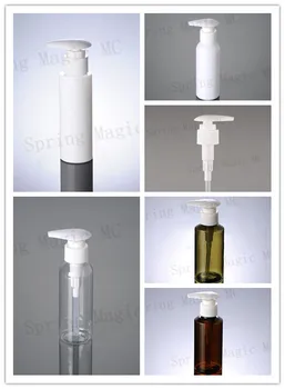 

100PCS 100ML White/Clear/Green/Brown PET Bottle With White Press pump Plastic Bottle,Travel Portable Cosmetic Refillable Bottle