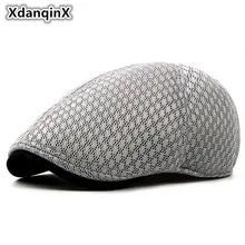 XdanqinX/весенне-летний дышащий сетчатый берет для мужчин и женщин, модная шапка с гусиным язычком, вентиляция, регулируемый размер, молодежная женская шапка s