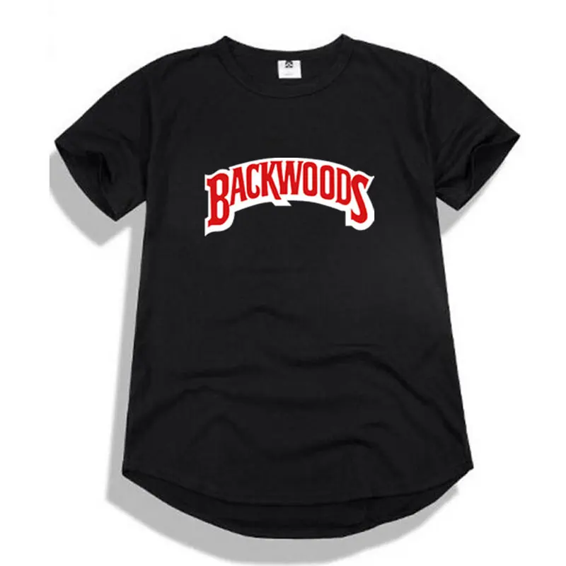 

Hip Hop Round hem Backwoods t shirt men camisetas hombre print tshirt Boy Black Pink Gray White Fashion Tops t shirt homme