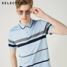 Мужские летние футболки-поло из хлопка в полоску с отложным воротником и короткими рукавами | 419206531