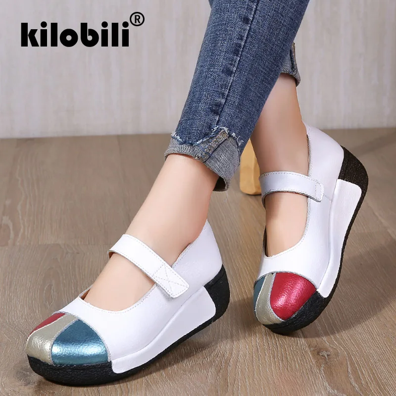 Kilobili/2019 г. летние женские туфли на плоской платформе женская дышащая обувь из