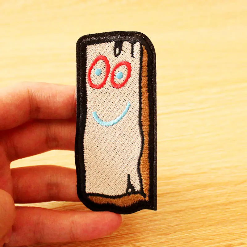 

Wood Brick Cartoon Patch Iron On Patches On Clothes/Stripes Patches For Clothing Embroidered Anime Patch DIY Sew Apparel Decor