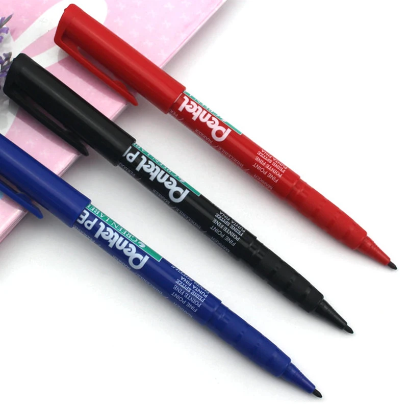 Pentel marqueur Перманентная зеленая Этикетка ручка маркер 1 мм черный/синий/красный цвета NMS50