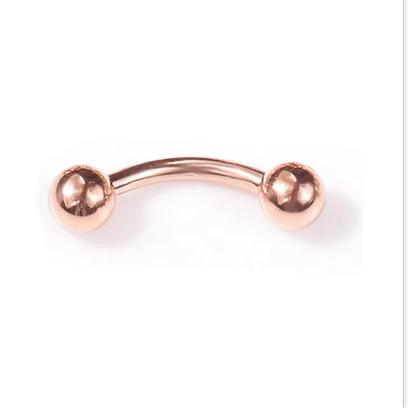 Панковское сергиальное стальное кольцо для губ из розового золота, шпильки для пирсинга бровей для женщин и мужчин, серьги-гвоздики для сосков, пирсинг, ювелирные изделия для тела - Окраска металла: 6