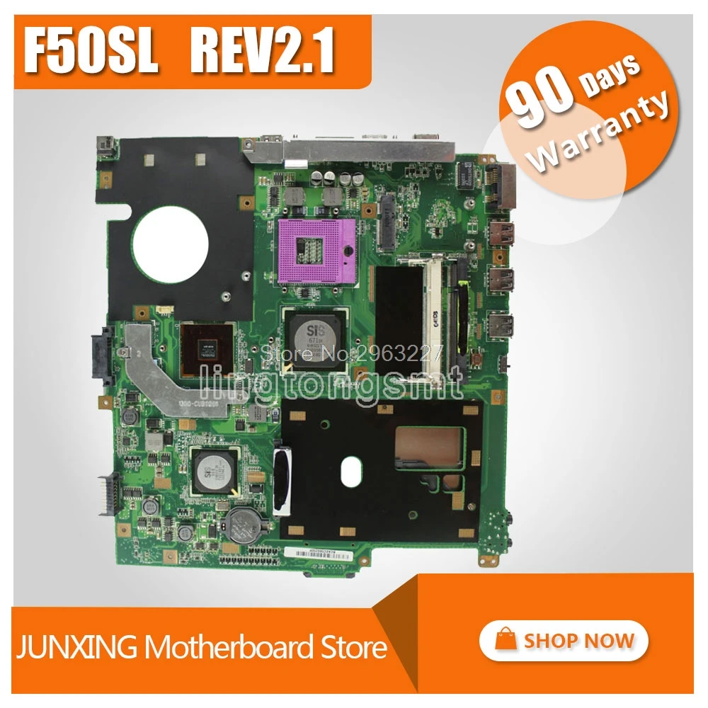  F50SL Motherboard REV:2.1 For ASUS X61S F50S Laptop motherboard F50SL Mainboard F50SL Motherboard t