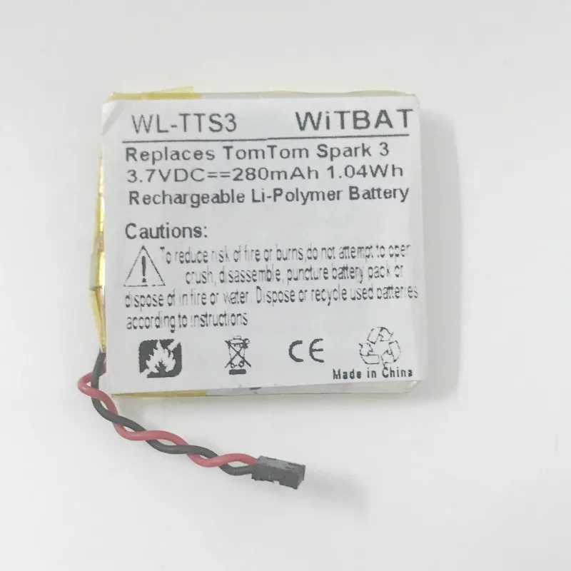 Новая 3 7 V 280mAh 1.04Wh запасная батарея для TomTom Spark GPS фитнес часы +