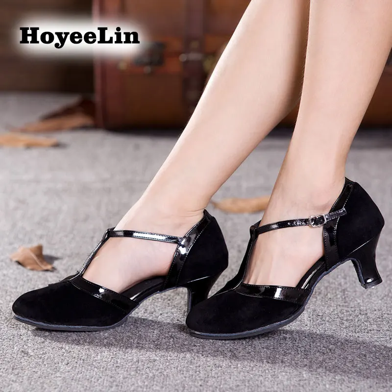 

New Arrival Mid Heeled Women Latin Shoes Closed Toe Modern Ballroom Dancing Performance Heels Salsa Tango Shoes for Laties
