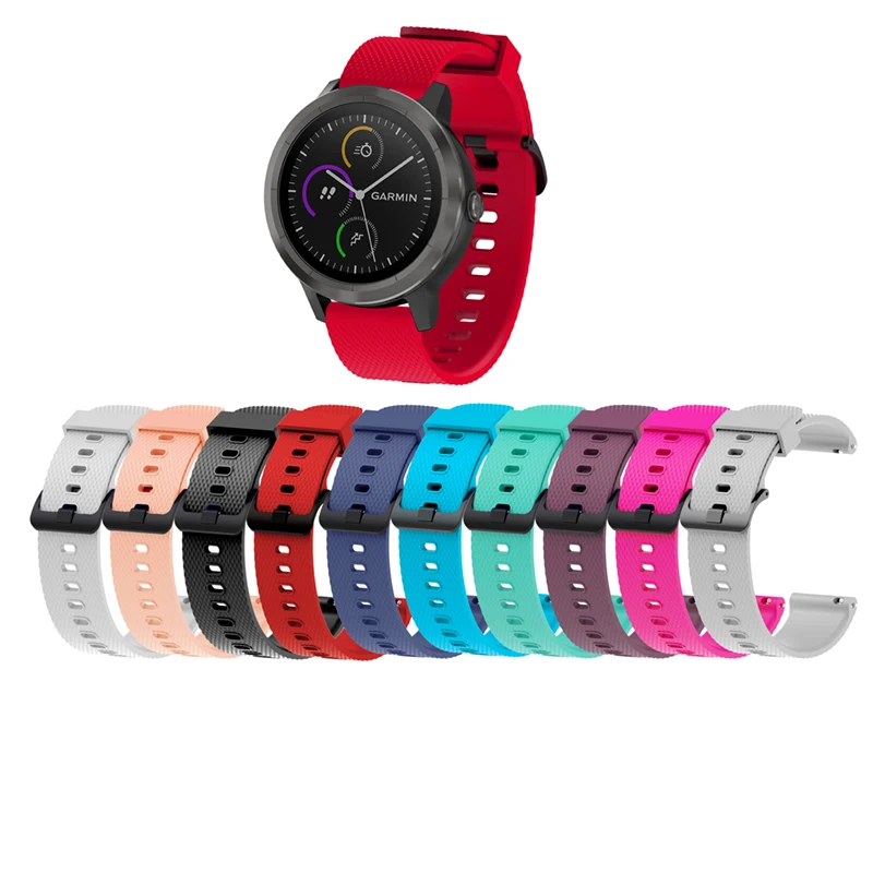 Силиконовый ремешок для Garmin Vivoactive 3 Forerunner 645 сменный 20 мм часов Xiaomi Amazfit Bip