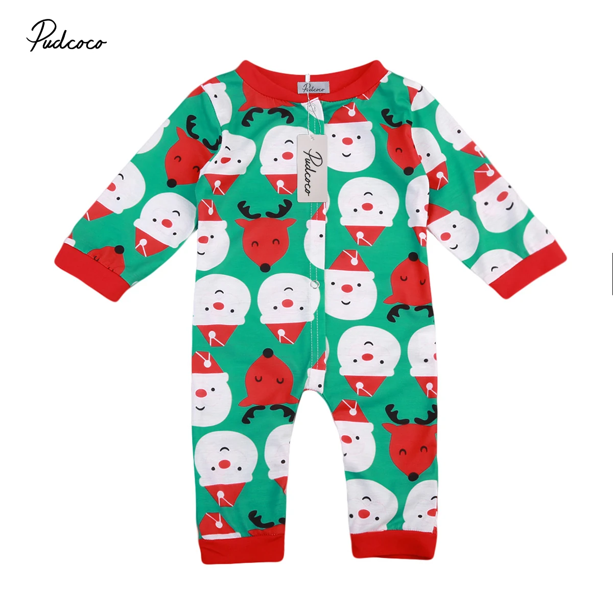 

New Year's costumes lucky child Newborn Baby Boys Girls Santa Claus Long Sleeve Romper Outfits baby clothes 0 to 24M
