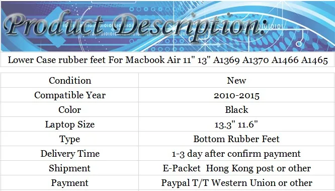 Подставка для ног меньше резиновый корпус средства ухода за кожей стоп для Macbook Air 1" 13" A1369 A1370 A1466 A1465 резиновая Нижняя крышка стопы 2010