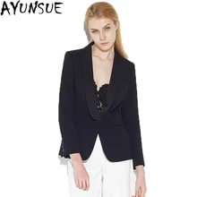 AYUNSUE Для женщин блейзеры и куртки Демисезонный приталенный, с одной пуговицей, блейзер для женщин модные Повседневное, блейзер в офисном стиле, CJ064