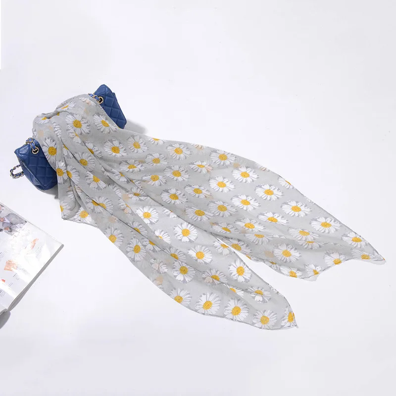 Новинка 2017 садовые цветы ромашки кондиционер солнцезащитный крем дамы шарфы хризантемы печати шарфы
