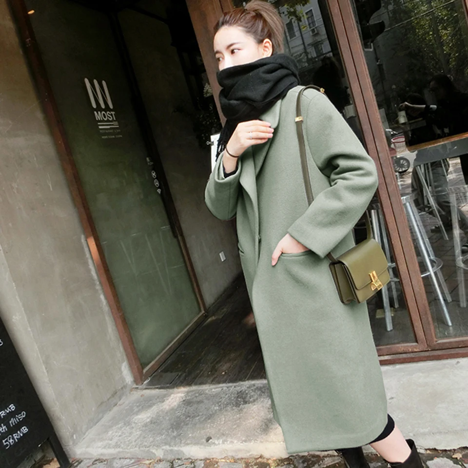 ZYFPGS 2018 Winter Coat Women Fashion Sales Top Plus Size Wool Long Section Brand Fine Fabric Coat Female Autumn Jacket Z0811