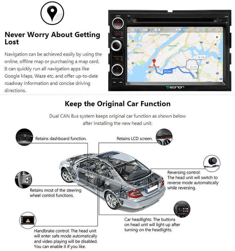 Discount 7" Octa-Core Android 8.0 Oreo OS Car DVD Multimedia Navigation GPS Radio for Ford F-150 2005-2008 with Full Video Output Support 5