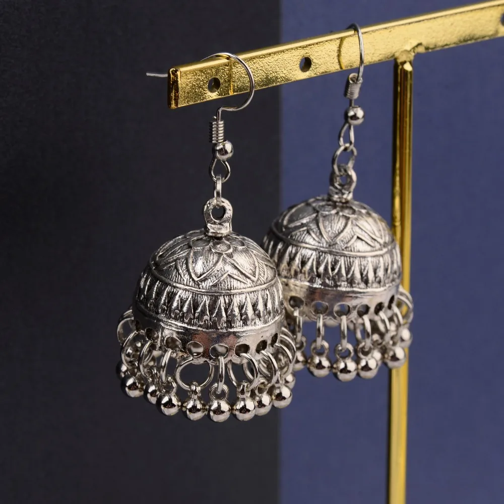 Vintage Tibetan Silver India Birdcage Earrings For Women Brincos 2018 Ethnic Antique Metal Drop Earrings Party Wedding Jewelry - Image 4