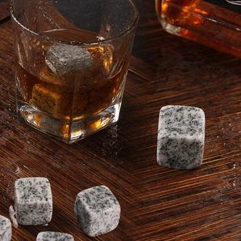 

Kitchen Tools 6 Pcs Gray Wiskey Ice Wine Stone Beverage Chilling Rocks For Whiskey And Other Beverages Barware Coolers Tool