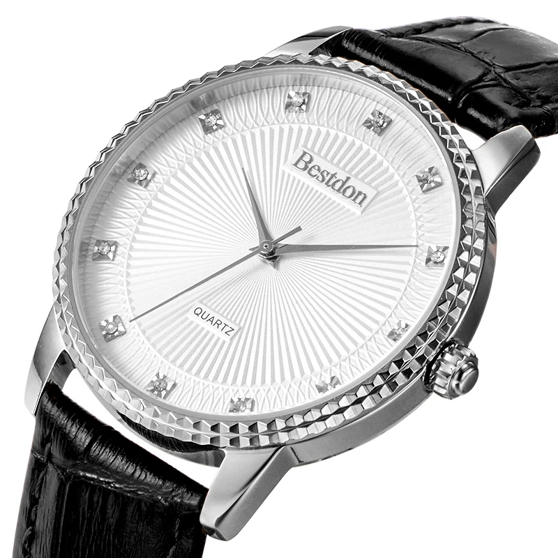 Bestdon марка роскошные уникальные кожаный ремешок мужчины кварцевые часы платье
