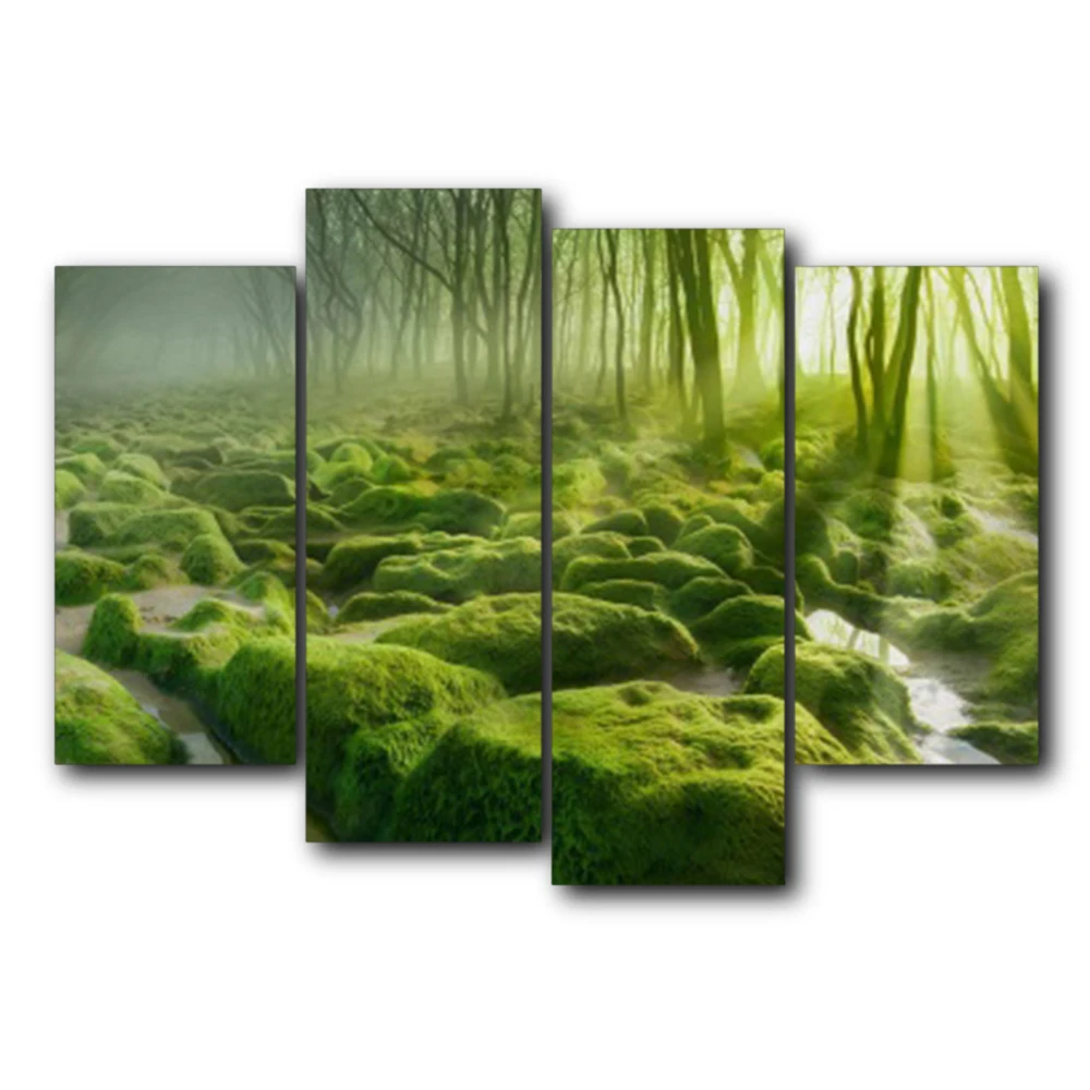 

Natural Landscape Forest Green Trees Posters Prints Abstract Wall Artwork Canvas Calligraphy Painting For Living Room Home Decor