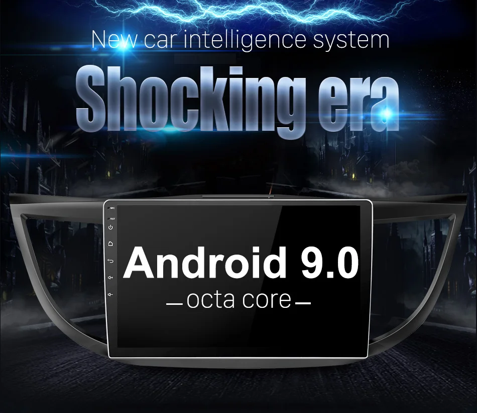 Best Eunavi 4G+32G Android 9.0 4G Car Radio Multimedia Audio Player Navigation GPS 2Din For Honda CRV 2012 2013 2014 2015 2016 PX6 2