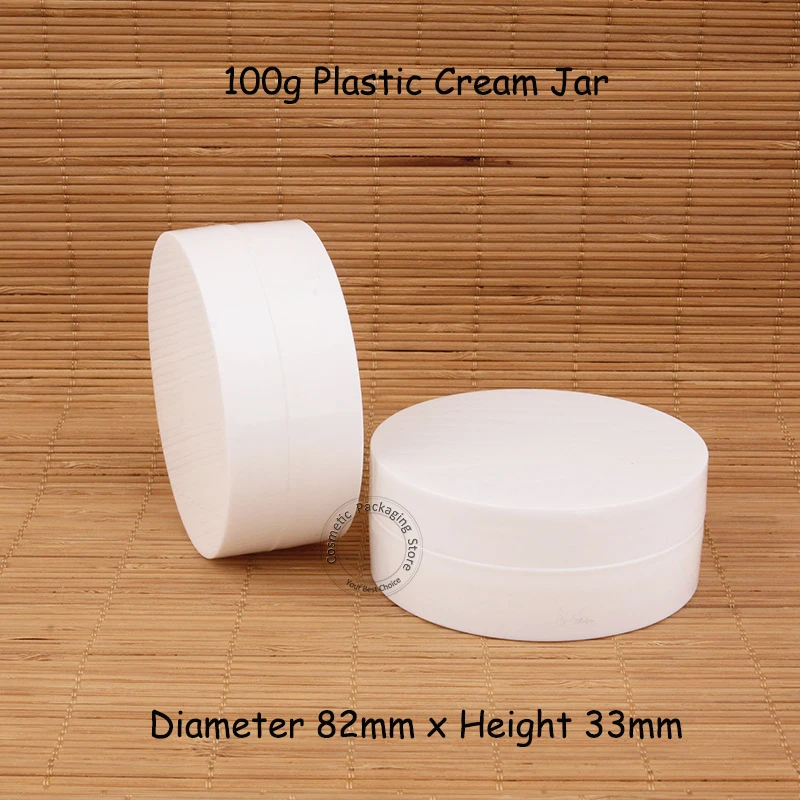 

10pcs/Lot High Quality 100g Plastic Facial Cream Jar 10/3OZ Women Makeup Vial Eyeshadow Pot Small Refillable 100ml Sample Pot