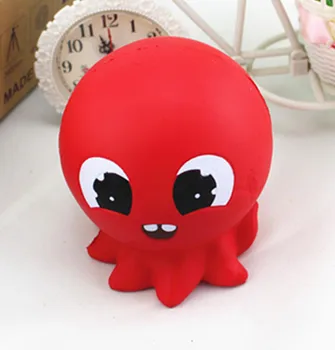 

Cute Squishy Mini Small Squishy Red Octopus Bread Phone Straps Slow Rising Bun Charms Gifts Toys Charm Stretchy Toy Gift