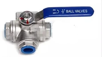 

DN20 3/4" 3 Way Female BSP 304 SS Stainless Steel Type T or L Port Mountin Pad Ball Valve Vinyl Handle WOG1000