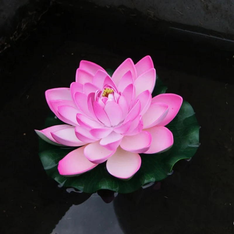 1 шт. 18 см реального касания, искусственный цветок, лотос пены цветки лотоса водяная Лилия плавающий бассейн в виде растения на свадьбу украшения сада
