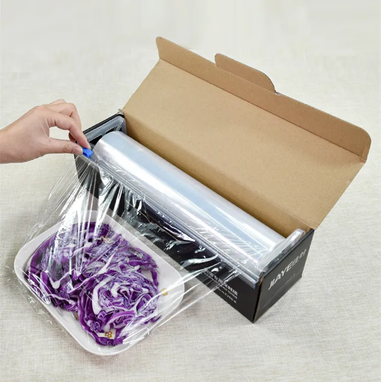 

High quality plastic wrap food Storage Wrap film Vacuum Sealer Boxed cutter Disposable For Home Kitchen Keep Food Fresh