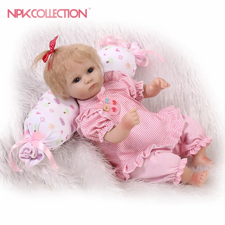 

NPK newborn sweet 17inch 42CM soft silicone vinyl real soft gentle touch reborn baby doll Christmas gift for children