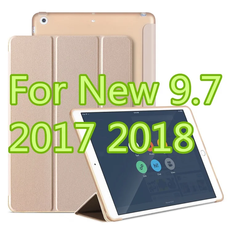 Чехол owswin для нового iPad 9,7 TPU кожаный чехол Мягкий силиконовый чехол для iPad умный чехол 9,7 дюймов A1822 A1893 - Цвет: gold