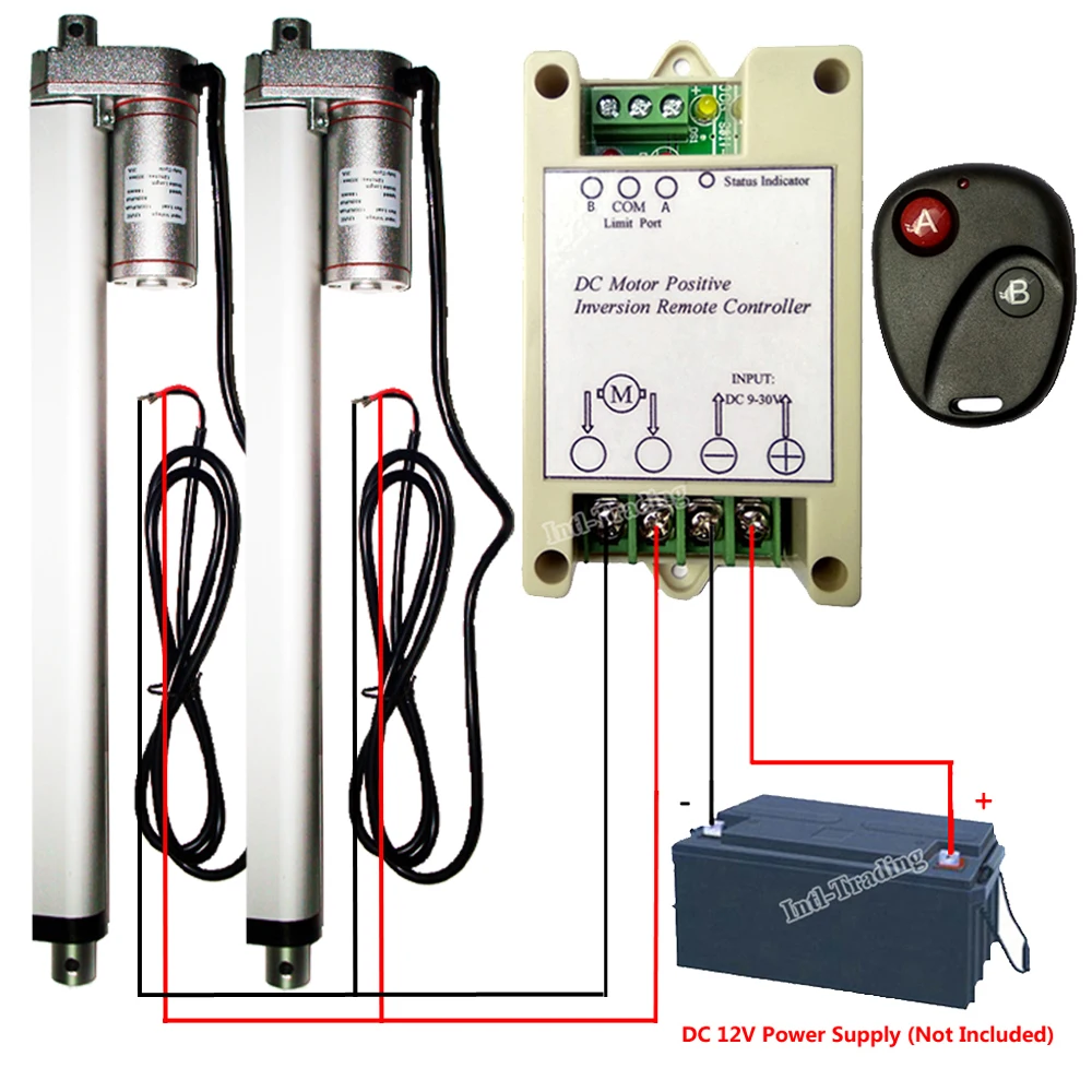 

2PCS 14mm/s High Speed 300mm 12" Stroke Linear Actuators W/ Remote Control Kit Heavy Duty 1000N/100KG/220lbs 12V DC Motor Motion