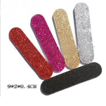 50pcs/lot Mini nail file for art 3.5&quot pink glitter sandpaper emery board mini | Красота и здоровье