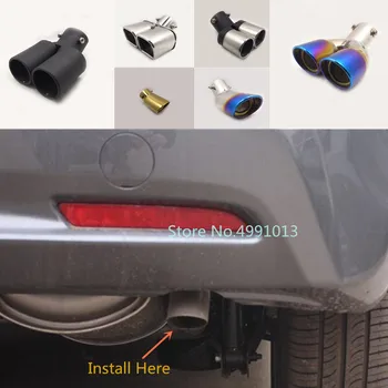 

For Honda Fit jazz 2011 2012 2013 Car cover stainless steel muffler exterior end pipe dedicate exhaust tip tail outlet ornament