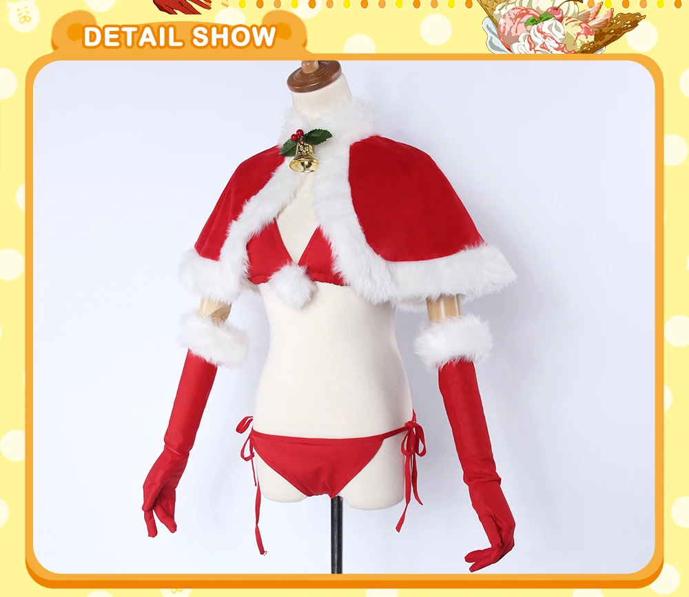 UWOWO Umaru UMR Косплей Himouto! Umaru-chan X'mas Рождественский Костюм Униформа красный костюм бикини женский полный комплект Cos