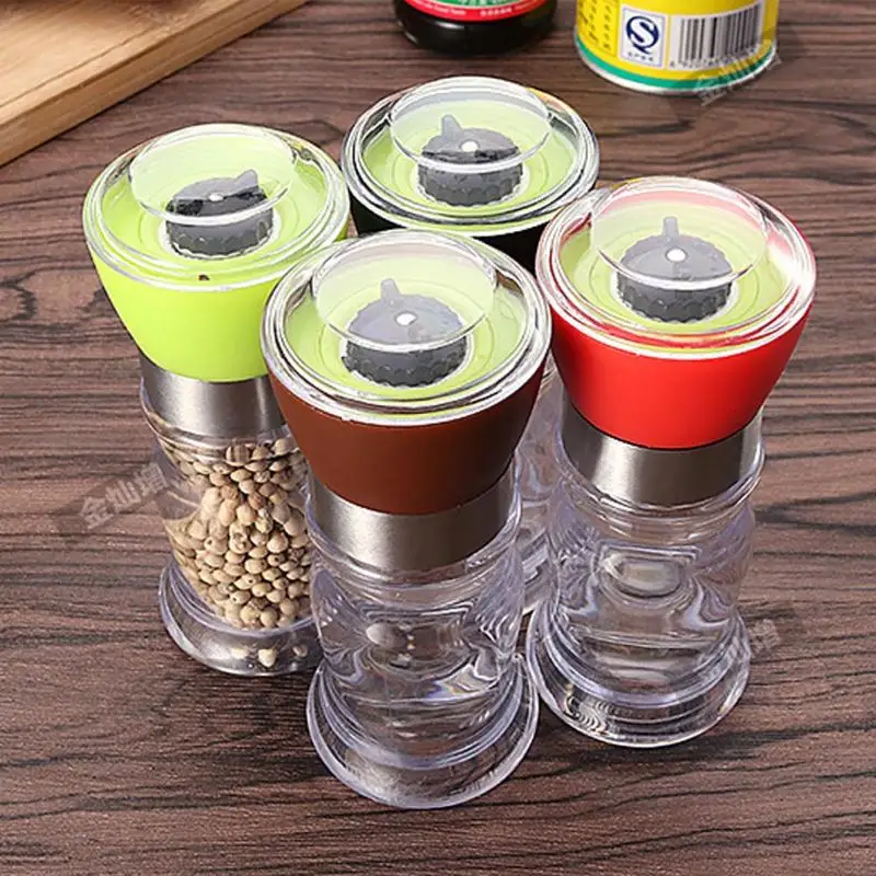 

Kitchen Grinding Bottles Salt Pepper Mill Grinder Pepper Grinders Shaker Spice Container Seasoning Condiment Jar Holder