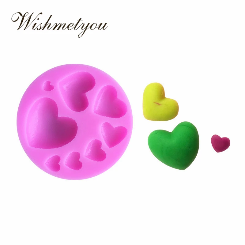 

WISHMETYOU Different sizes 8 Even Love Shape Cake Decorating Tools Sugar Chocolate Cookies Handmade Send A Lot Of Love Soap Mold