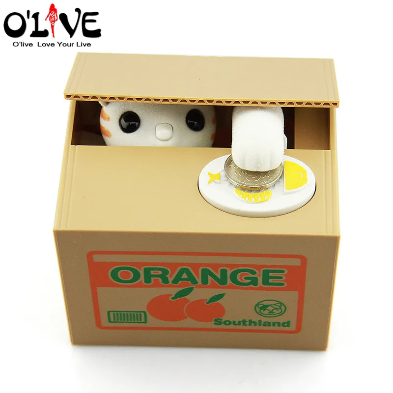 Money Box Piggy Bank Alcancia Steals Currency Cute Safe Box Cat