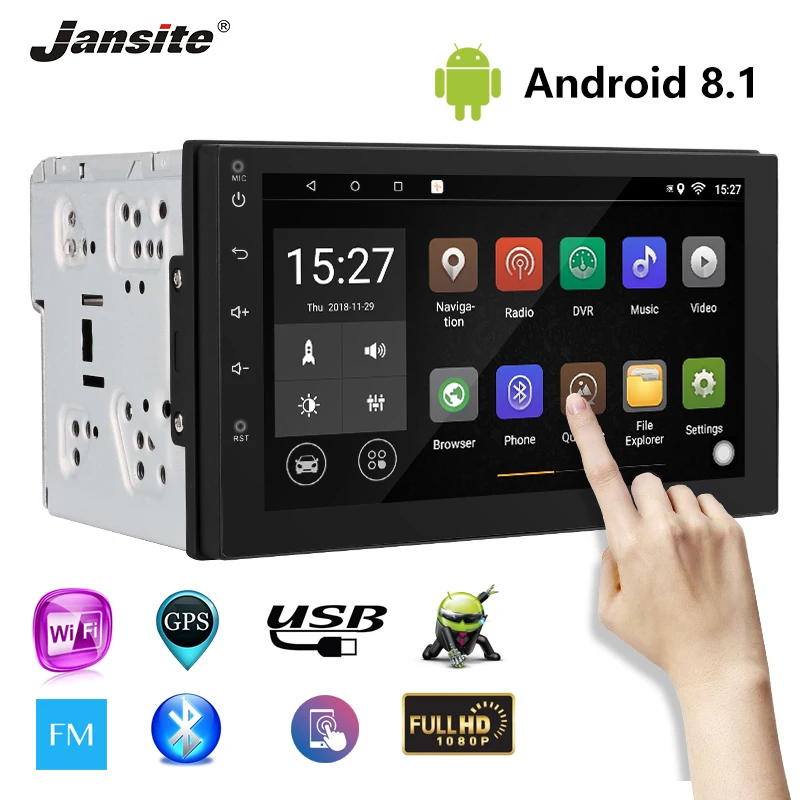 

Jansite 7" 2din Car Radio Android 8.1 Player Digital Touch screen Multimedia player Mirror link FM Bluetooth GPS Backup camera