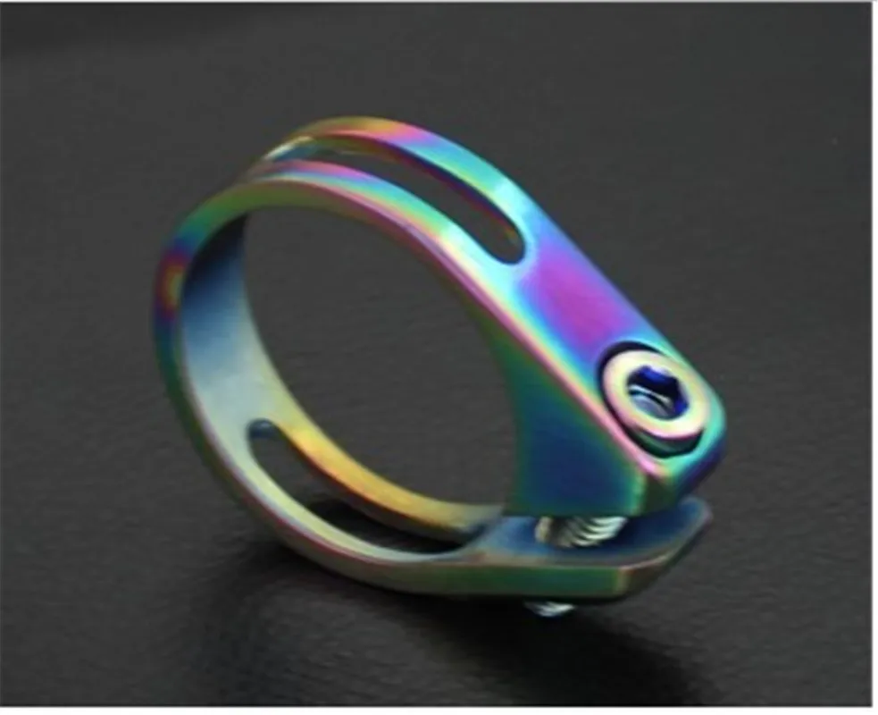 34.9 MM Rainbow Выберите дорожный велосипед титановая стойка сиденья зажим 31,8 мм зажим для велосипедного седла - Цвет: 34.9 MM Rainbow