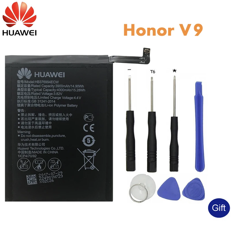 Huawei оригинальный телефон Батарея HB376994ECW для huawei honor V9 8 pro DUK AL20 TL30 Замена 4000