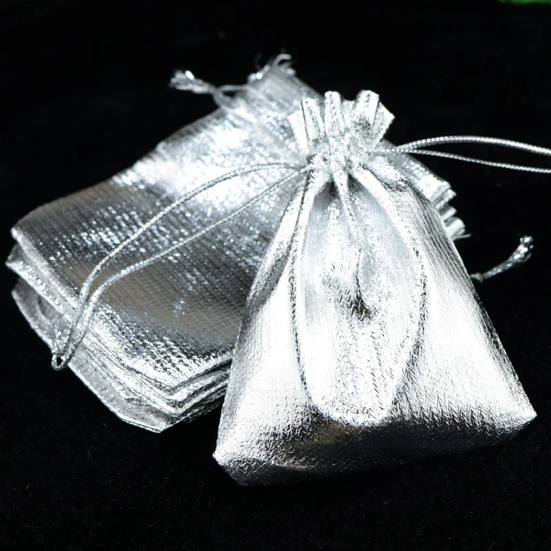 Wholesale 50pcs/lot Silver Satin Gift Bags 13x18cm Cute Watch Jewelry